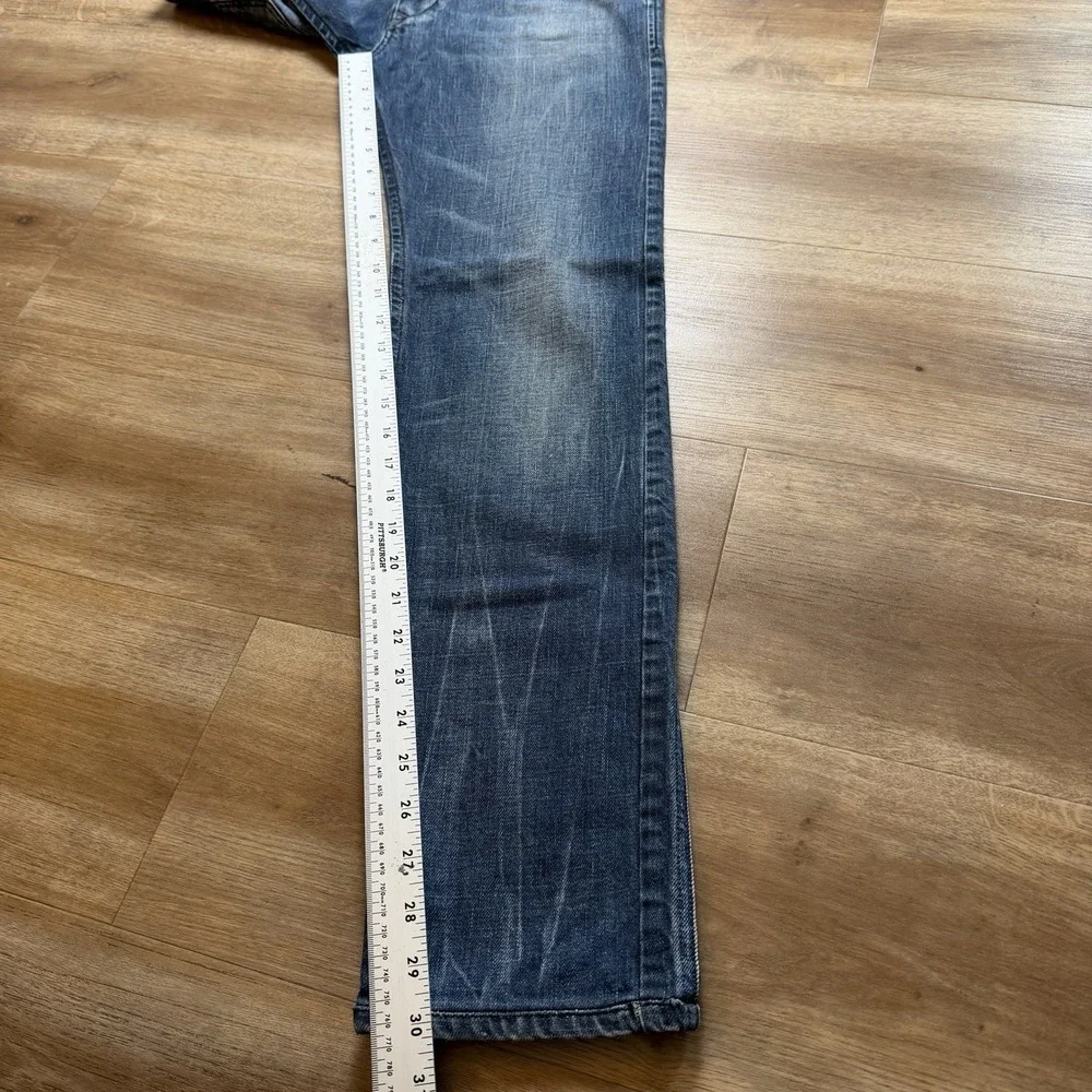 Diesel Darron Jeans Men 29x30 Blue Slim Tapered Whiskered Made Italy (Tag 27x32)